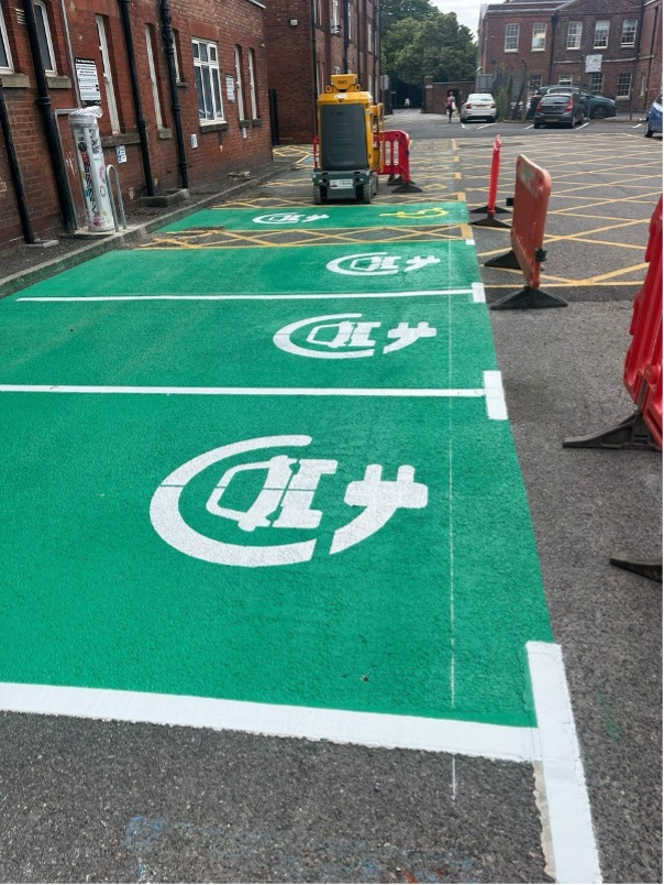 a group of EV parking bays