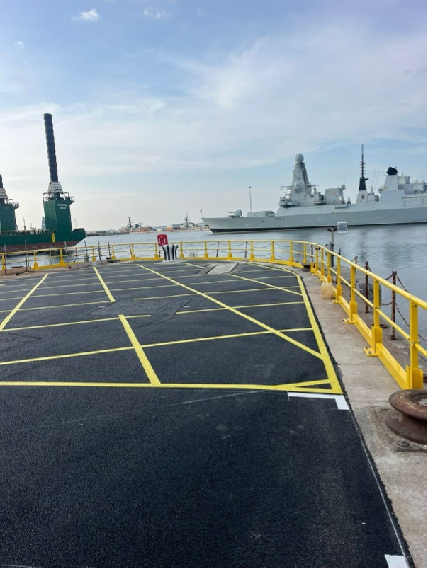 parking bays with yellow lines